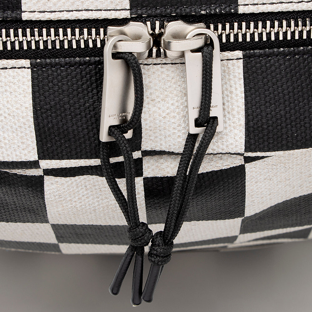 Saint Laurent Coated Canvas Checkered Backpack 21470