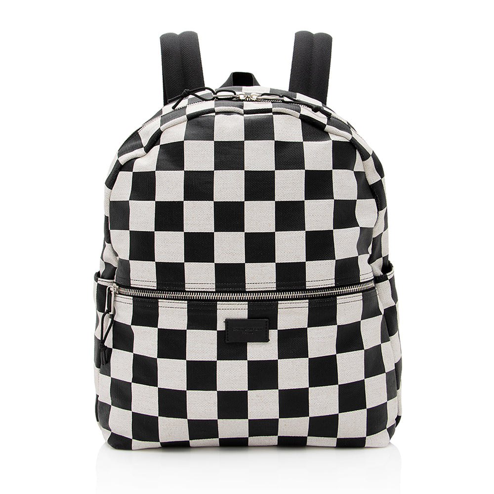 Saint Laurent Coated Canvas Checkered Backpack 21470