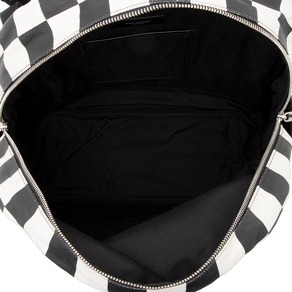 Saint Laurent Coated Canvas Checkered Backpack 21470