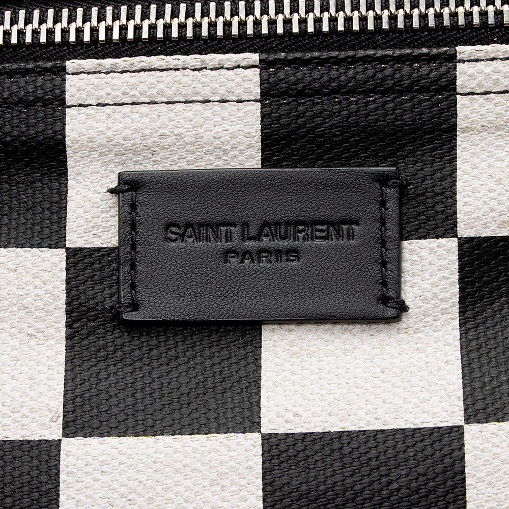 Saint Laurent Coated Canvas Checkered Backpack 21470