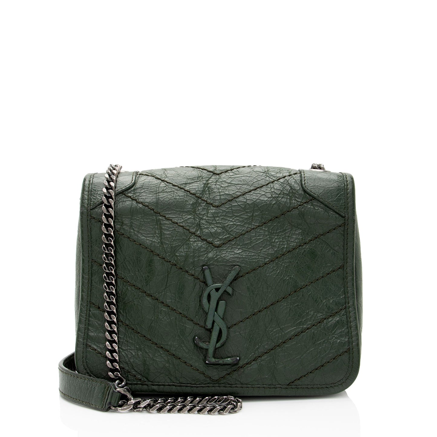 Saint Laurent Crinkled Calfskin Monogram Niki Chain Wallet w5uFiz