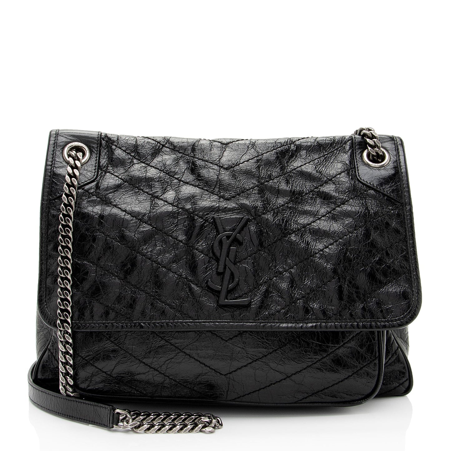 Saint Laurent Crinkled Calfskin Monogram Niki Large Shoulder Bag 0VXkR6