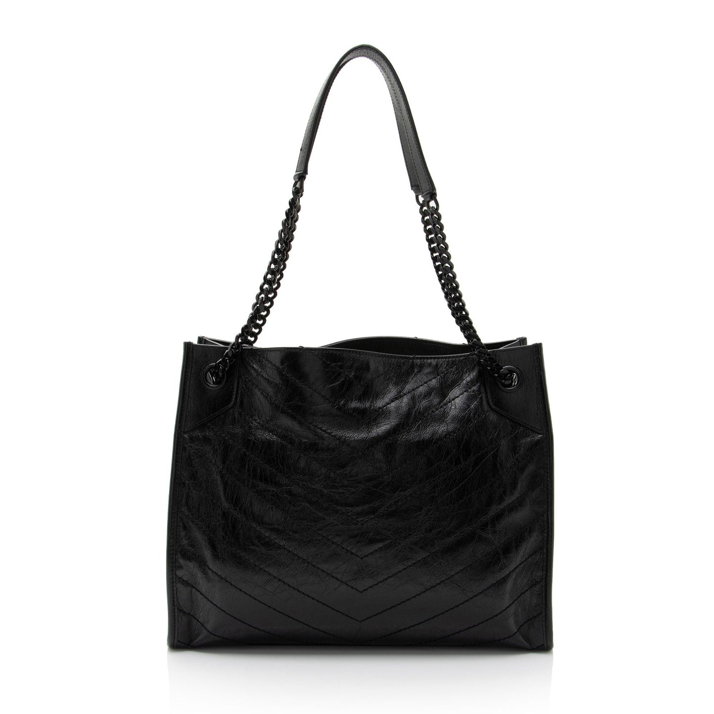 Saint Laurent Crinkled Calfskin Monogram Niki Medium Shopping Tote RaBy7S