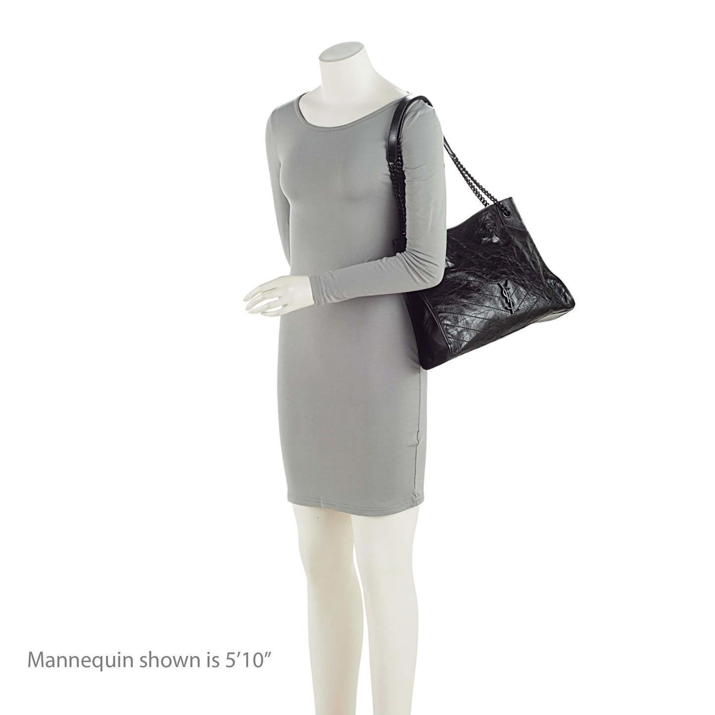Saint Laurent Crinkled Calfskin Monogram Niki Medium Shopping Tote RaBy7S
