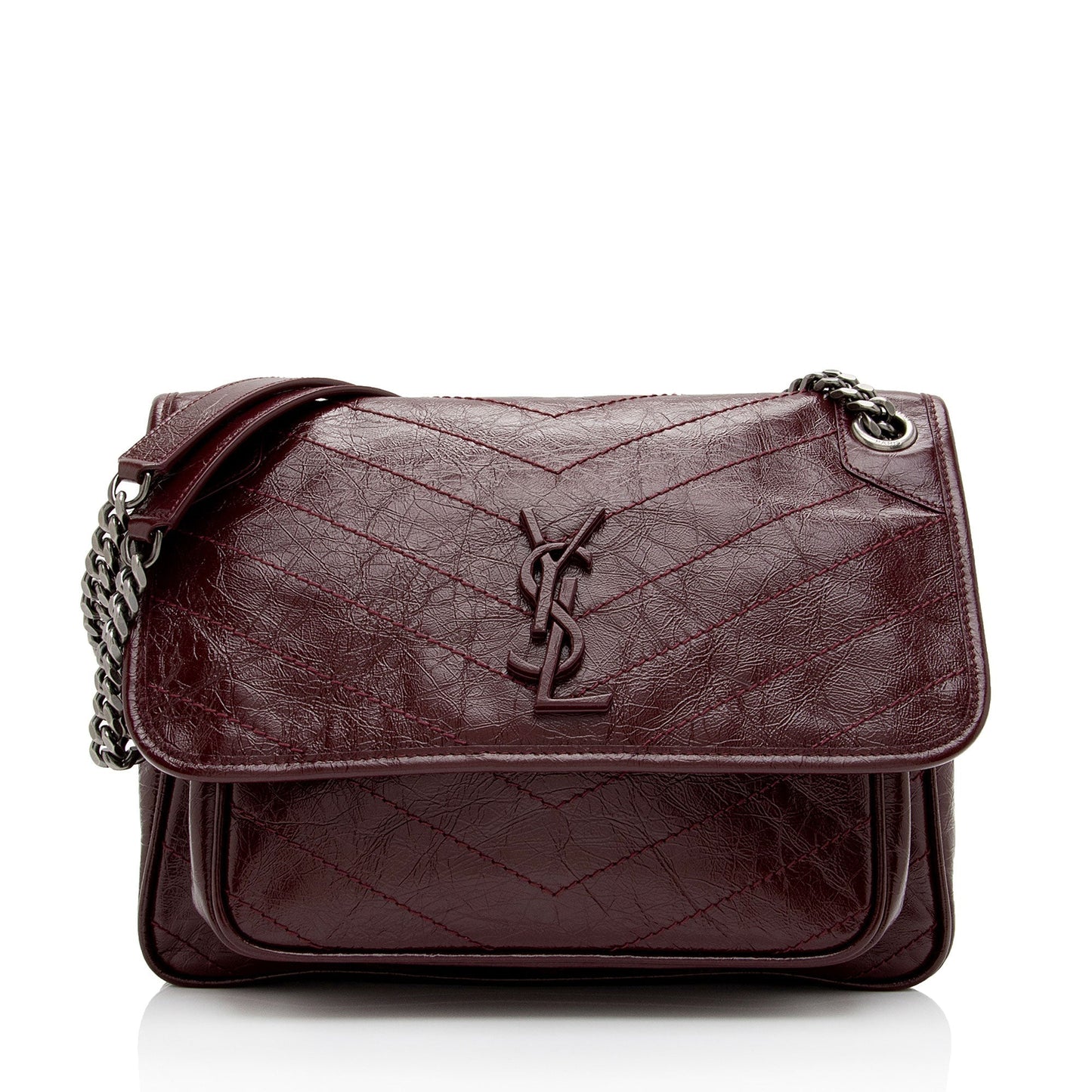 Saint Laurent Crinkled Calfskin Monogram Niki Medium Shoulder Bag jZikJS