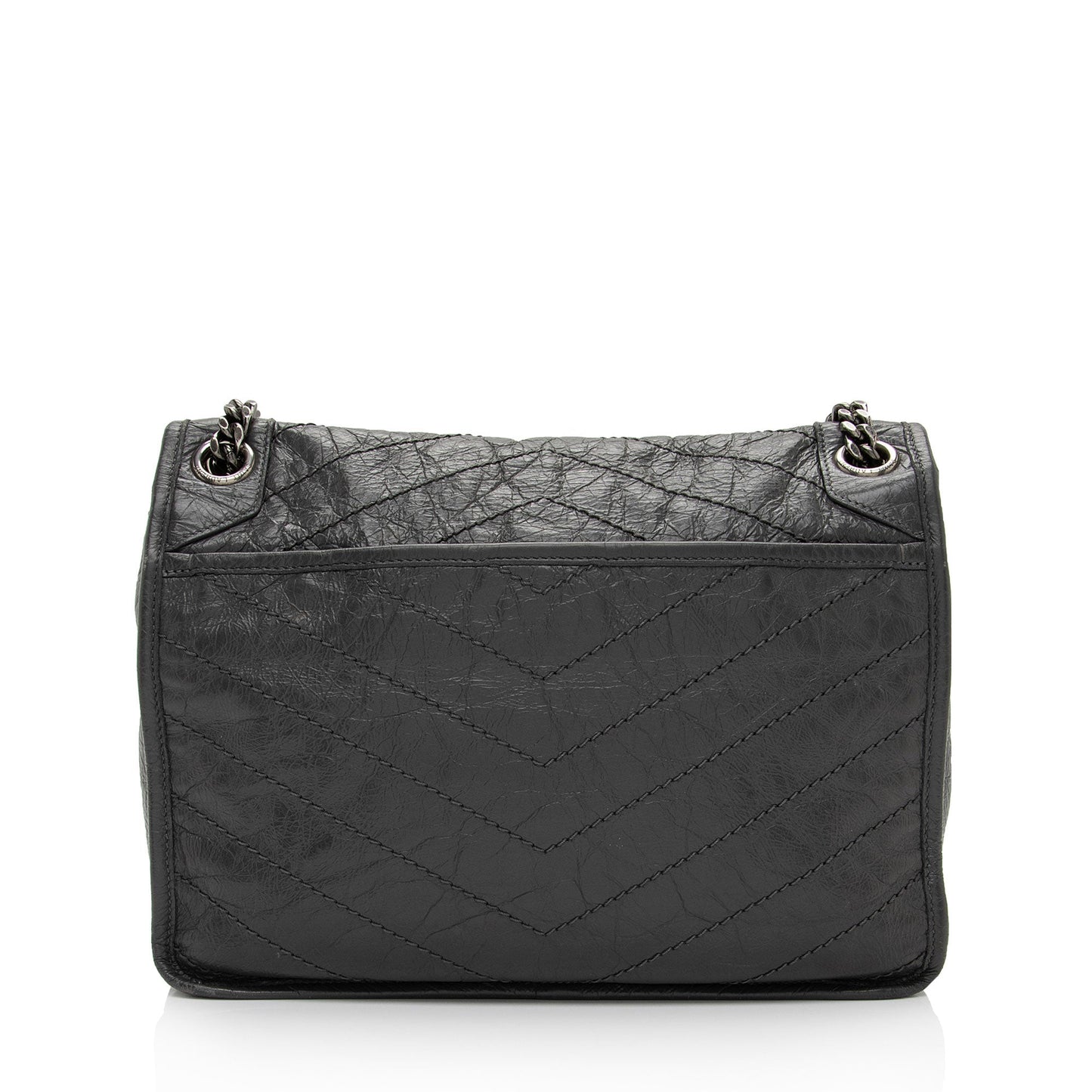 Saint Laurent Crinkled Calfskin Monogram Niki Medium Shoulder Bag J4S3bV