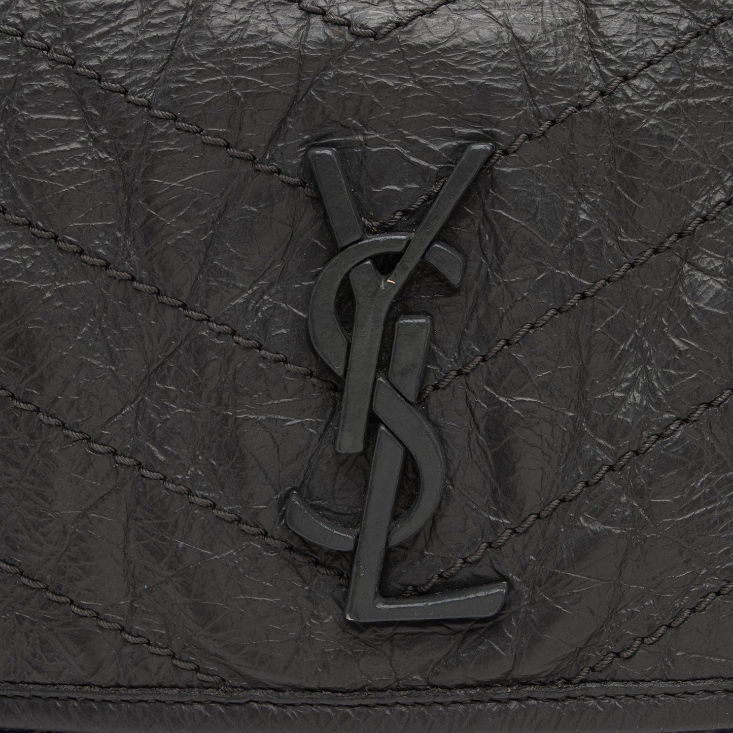 Saint Laurent Crinkled Calfskin Monogram Niki Medium Shoulder Bag J4S3bV
