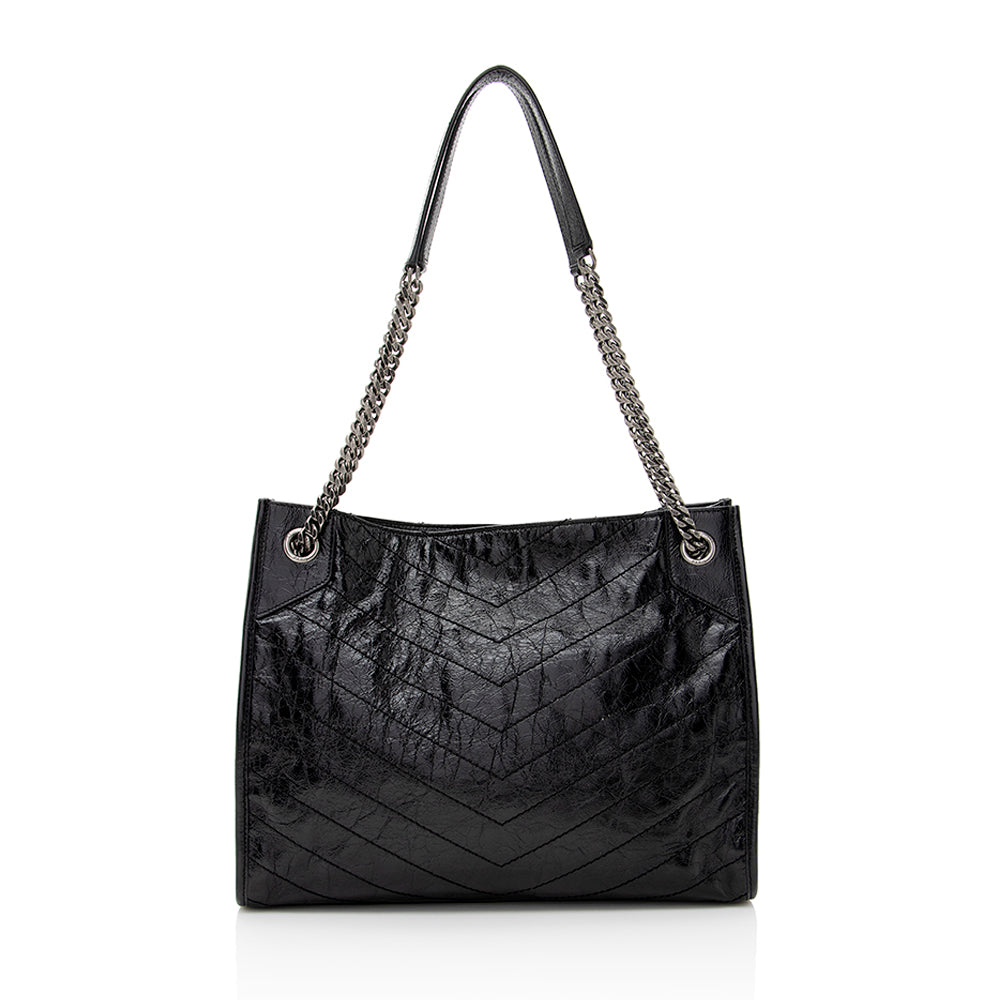 Saint Laurent Crinkled Calfskin Niki Medium Shopping Tote 19547