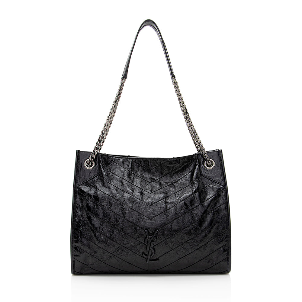 Saint Laurent Crinkled Calfskin Niki Medium Shopping Tote 19547