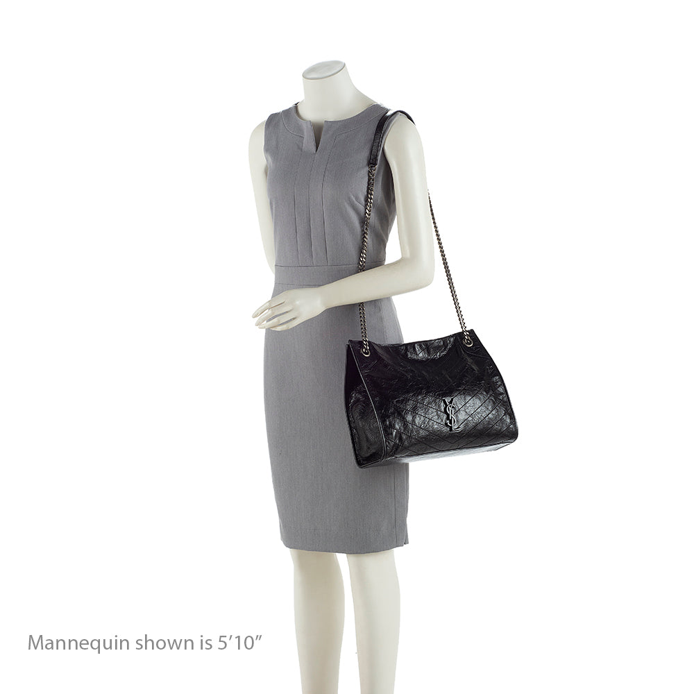 Saint Laurent Crinkled Calfskin Niki Medium Shopping Tote 19547