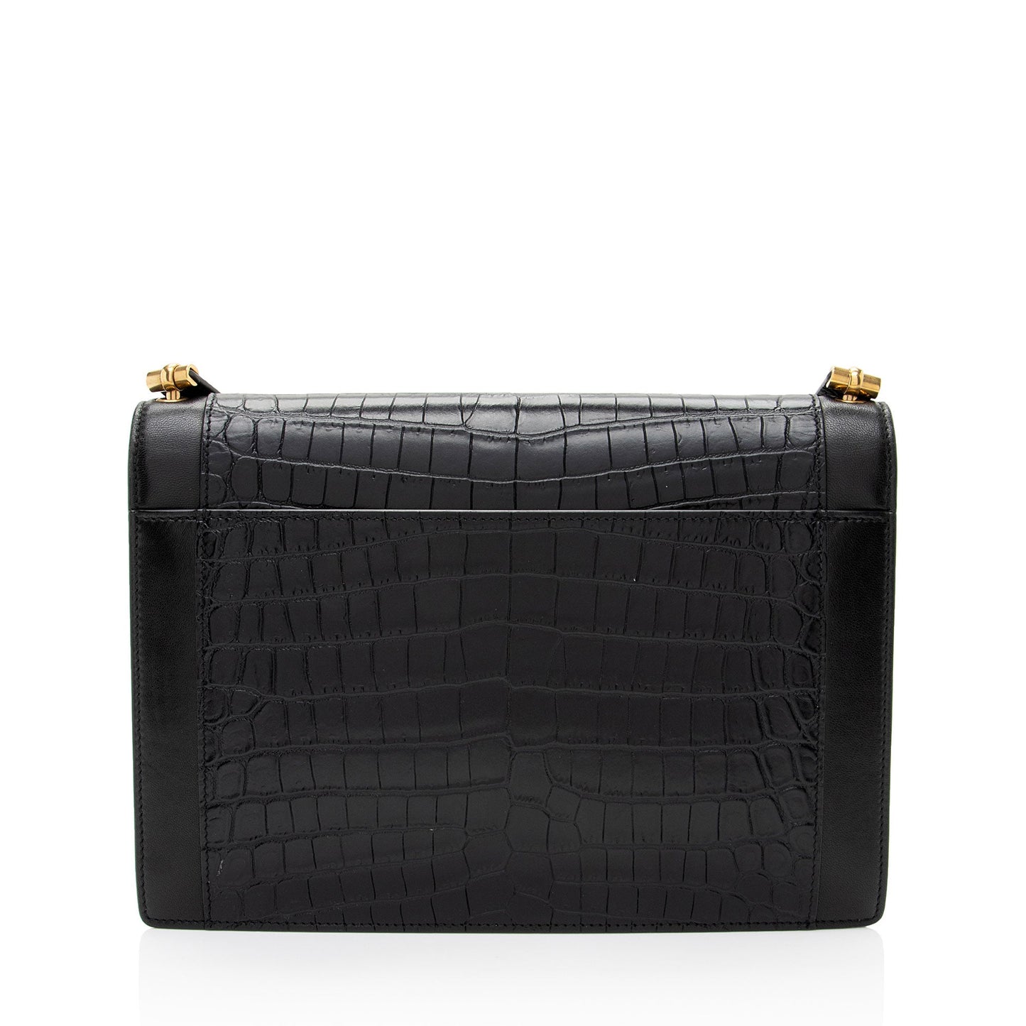 Saint Laurent Croc Embossed Calfskin Monogram Gaby Shoulder Bag EAdNMt
