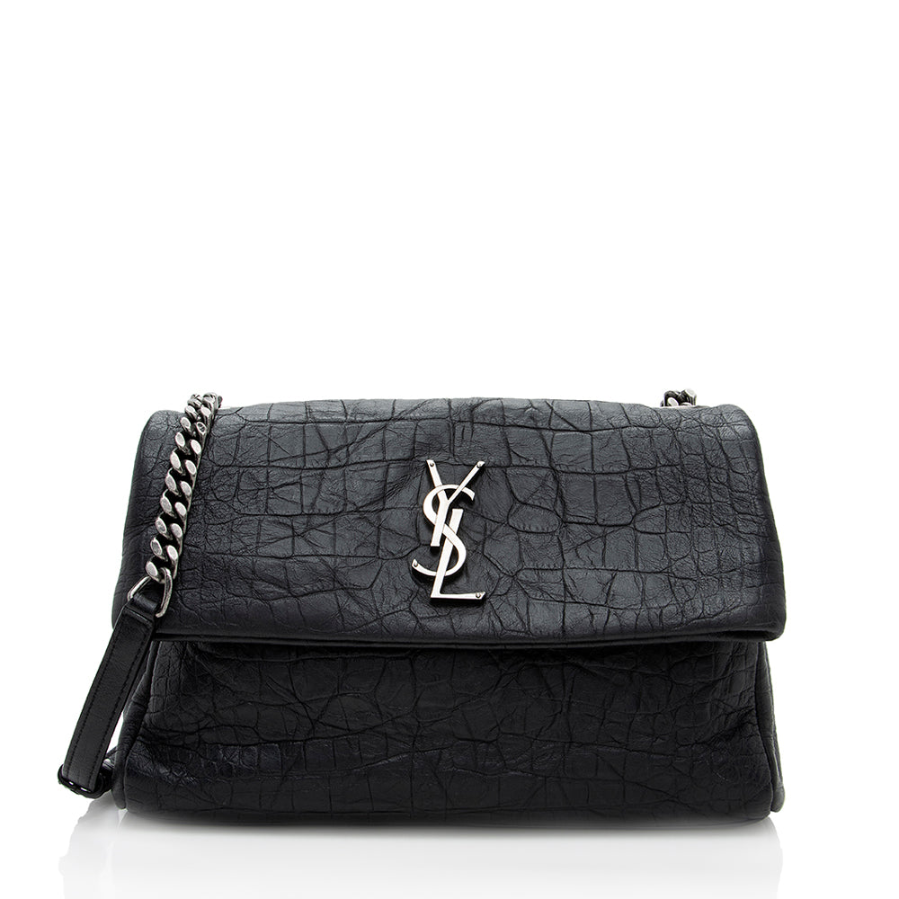 Saint Laurent Croc Embossed Calfskin West Hollywood Shoulder Bag 18311