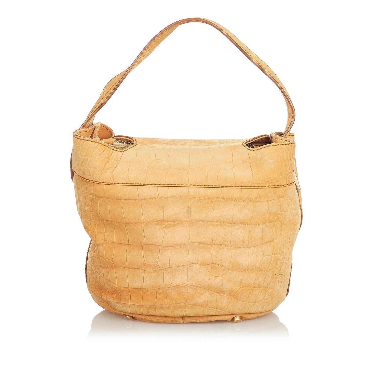 Saint Laurent Croc Embossed Capri Flap Bag (SHG-37779