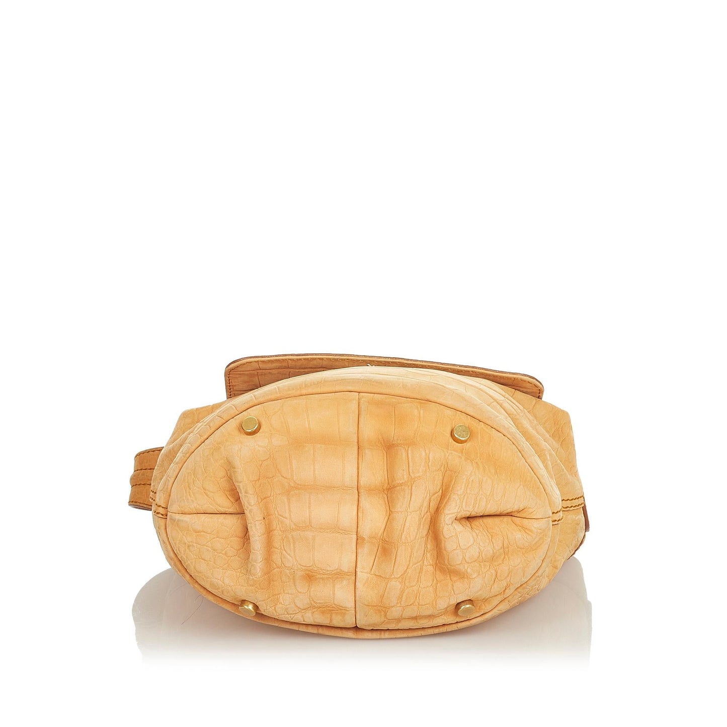 Saint Laurent Croc Embossed Capri Flap Bag (SHG-37779
