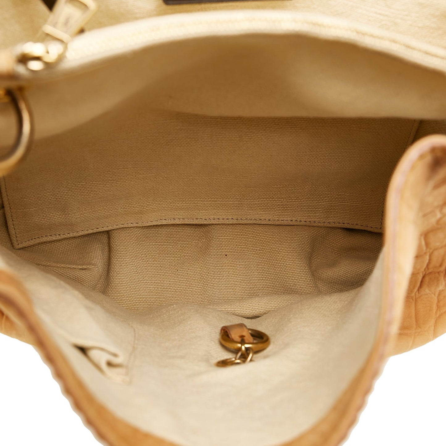 Saint Laurent Croc Embossed Capri Flap Bag (SHG-37779