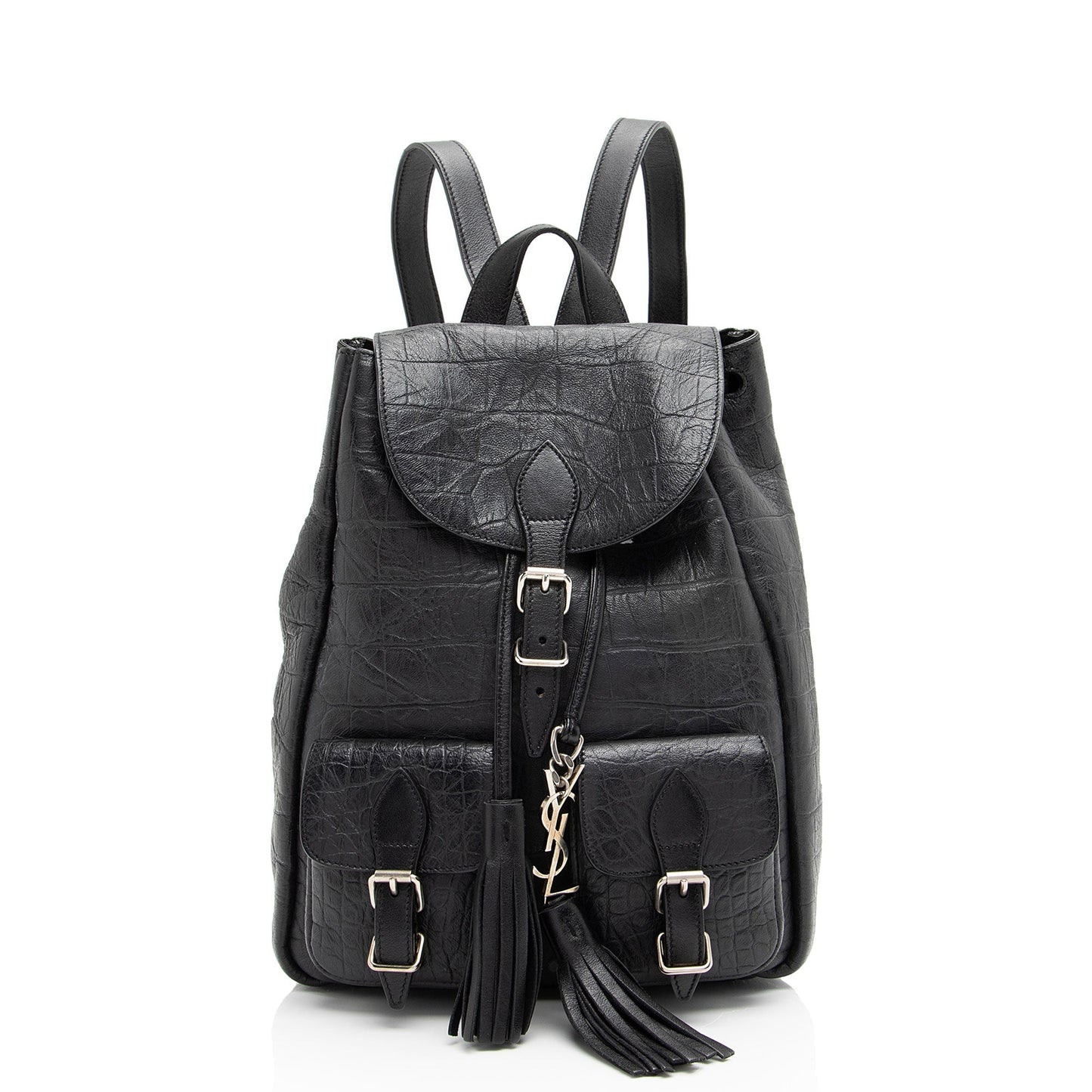 Saint Laurent Croc Embossed Lambskin Festival Backpack 8lf36x