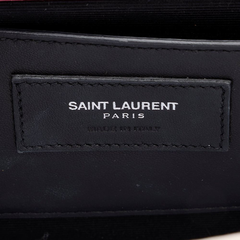 Saint Laurent Croc Embossed Leather Kate Tassel Medium Shoulder Bag 19701