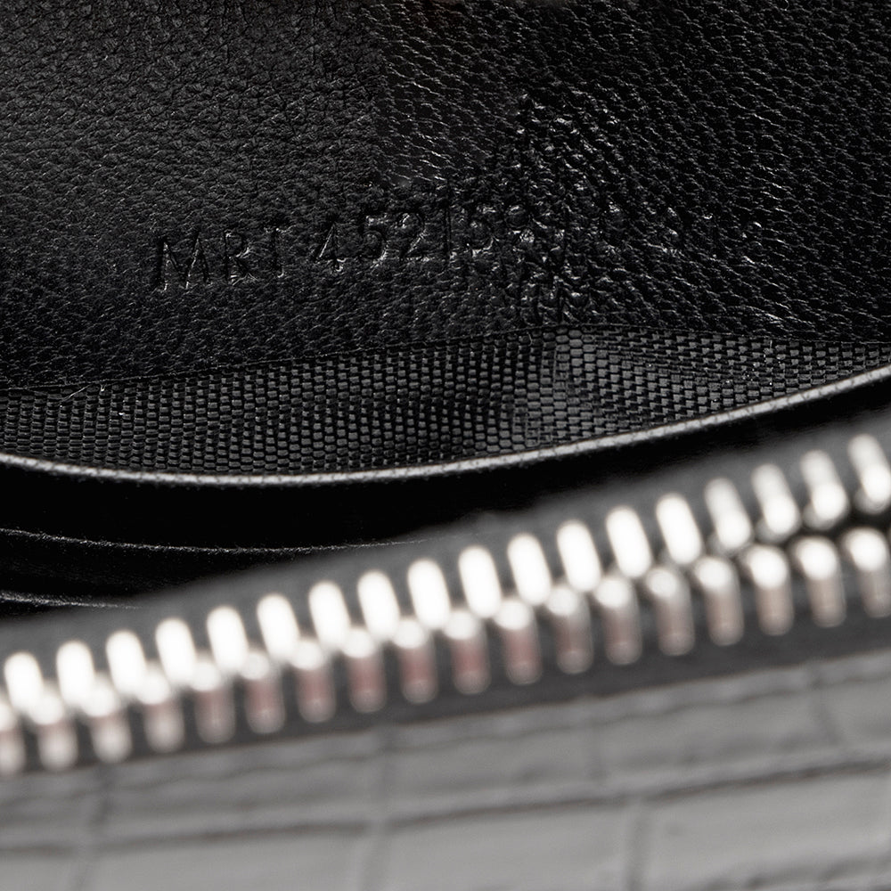 Saint Laurent Croc Embossed Leather Kate Tassel Small Shoulder Bag 21945