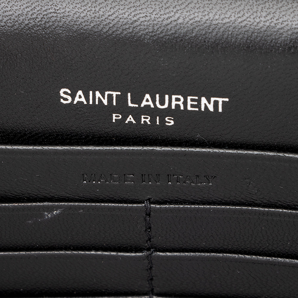 Saint Laurent Croc Embossed Leather Kate Tassel Small Shoulder Bag 21945