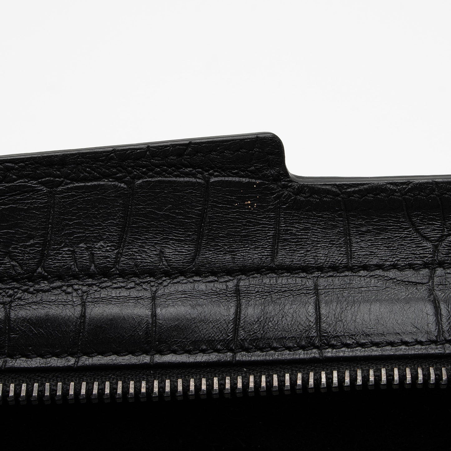Saint Laurent Croc Embossed Leather Monogram Baby Cabas Tote QBG3Zi