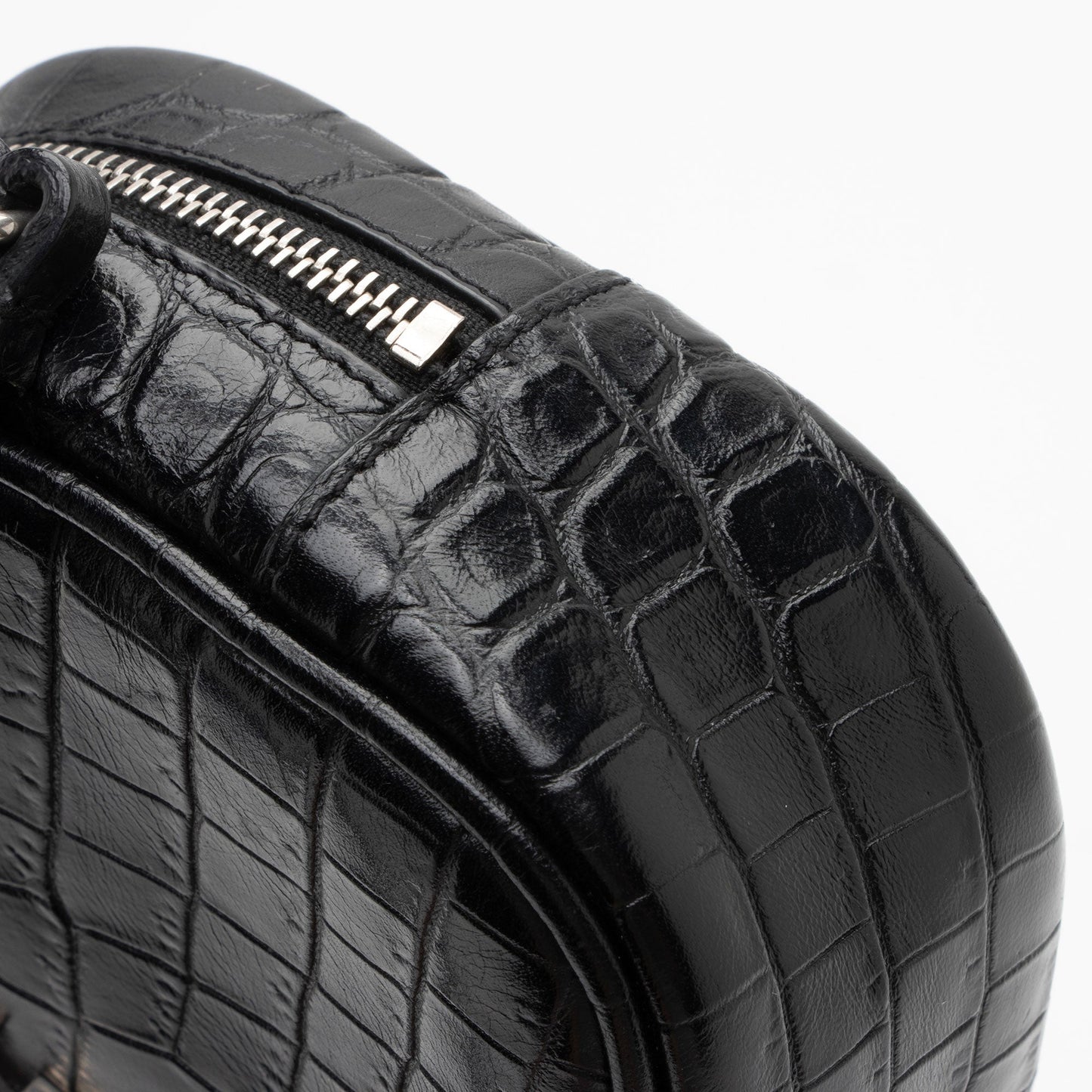 Saint Laurent Croc Embossed Leather Monogram Blogger Bag XNnxZ2