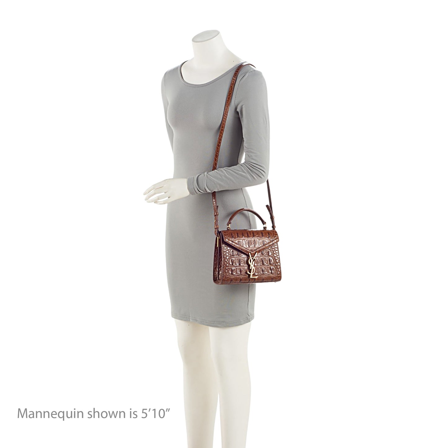 Saint Laurent Croc Embossed Leather Monogram Cassandra Mini Top Handle X87CZK