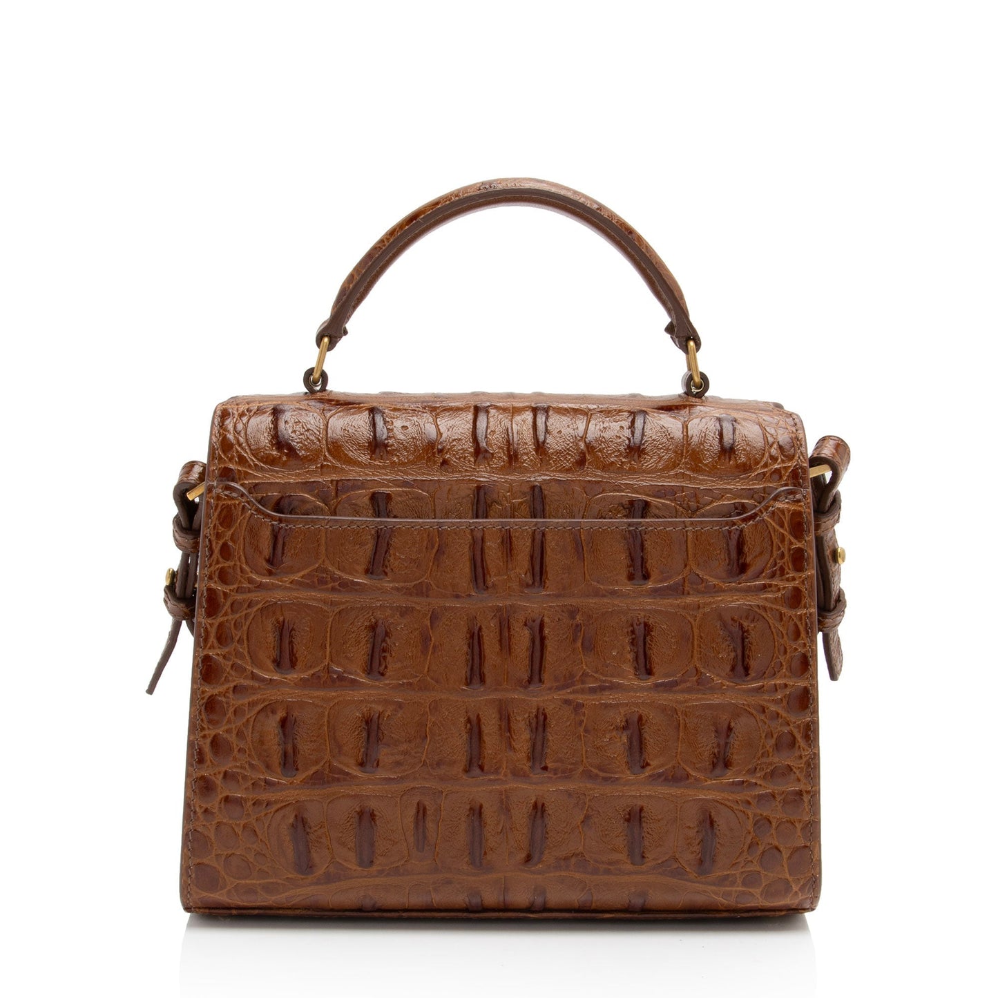 Saint Laurent Croc Embossed Leather Monogram Cassandra Mini Top Handle X87CZK