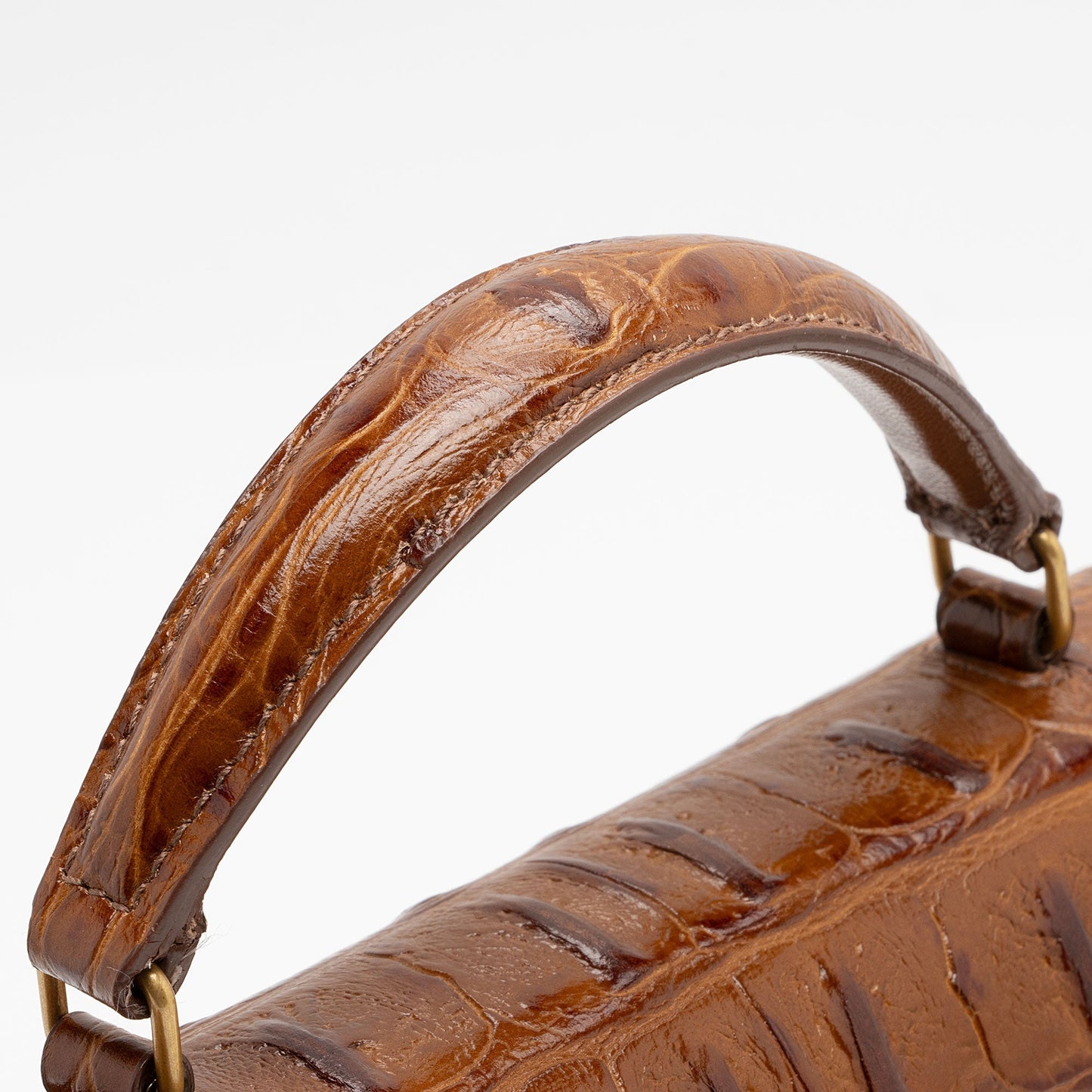 Saint Laurent Croc Embossed Leather Monogram Cassandra Mini Top Handle X87CZK