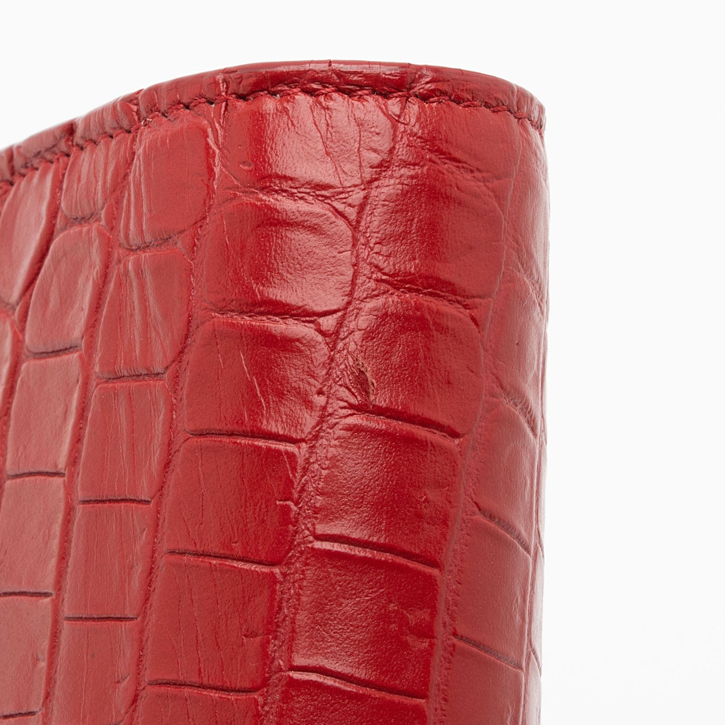 Saint Laurent Croc Embossed Leather Monogram Kate Tassel Chain Wallet AKAj5y