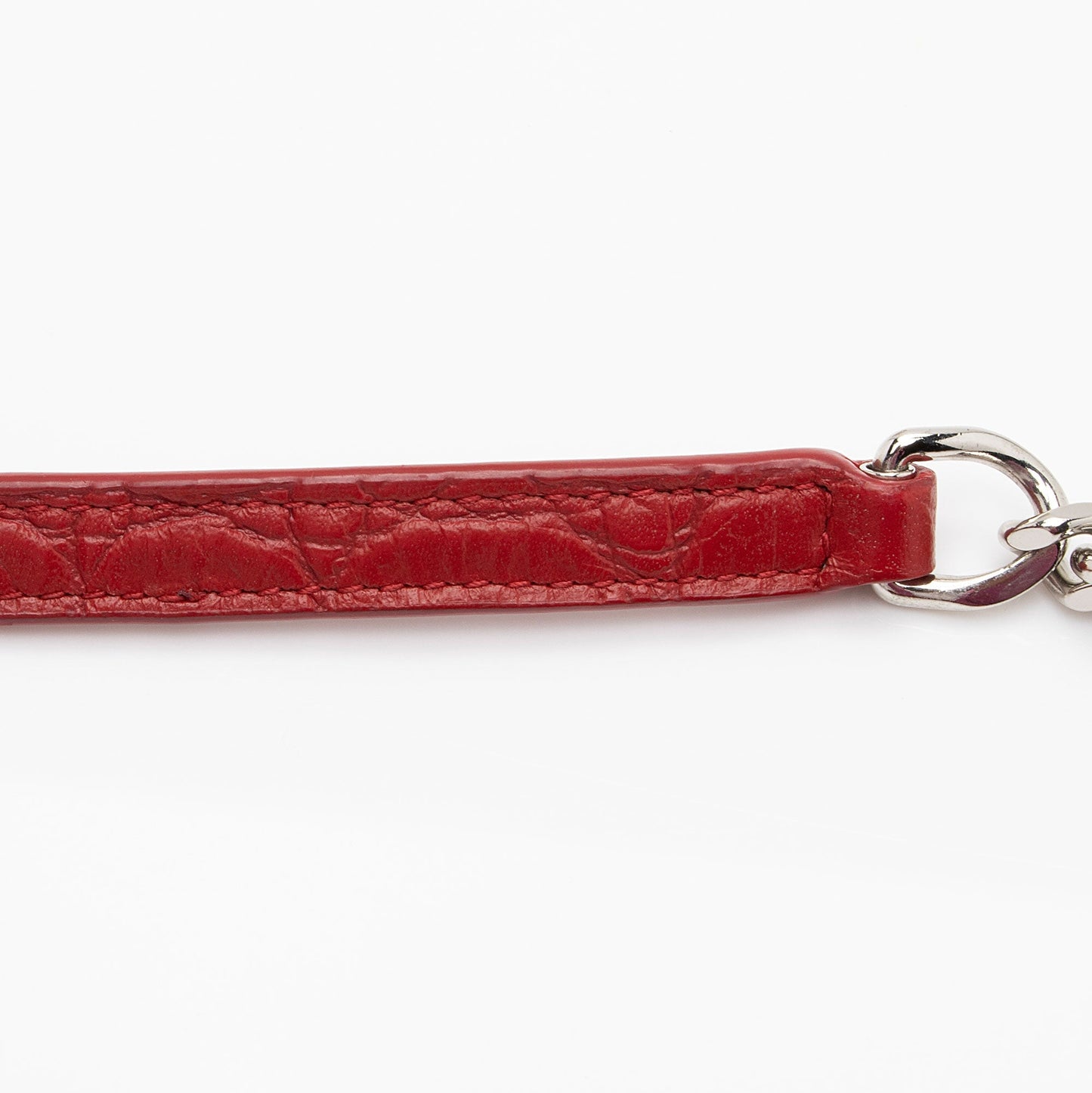 Saint Laurent Croc Embossed Leather Monogram Kate Tassel Chain Wallet AKAj5y