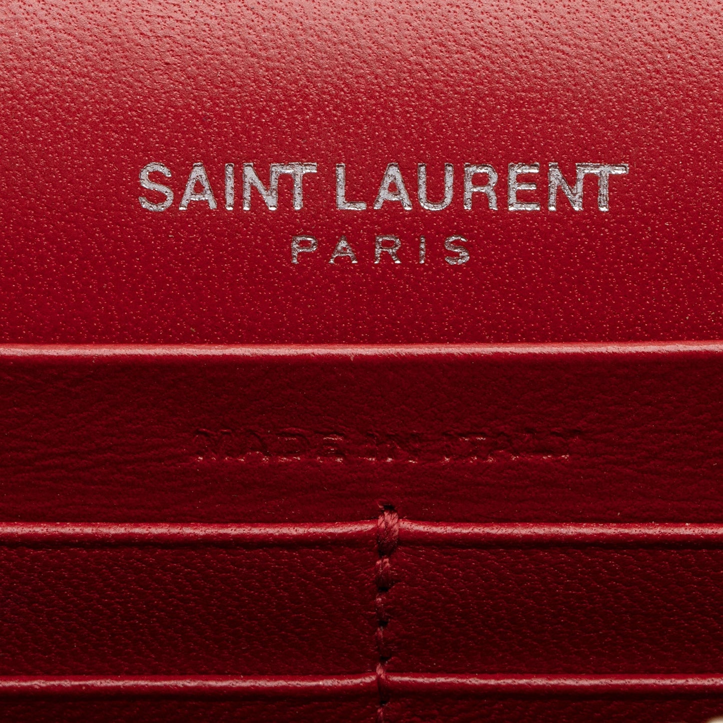 Saint Laurent Croc Embossed Leather Monogram Kate Tassel Chain Wallet AKAj5y