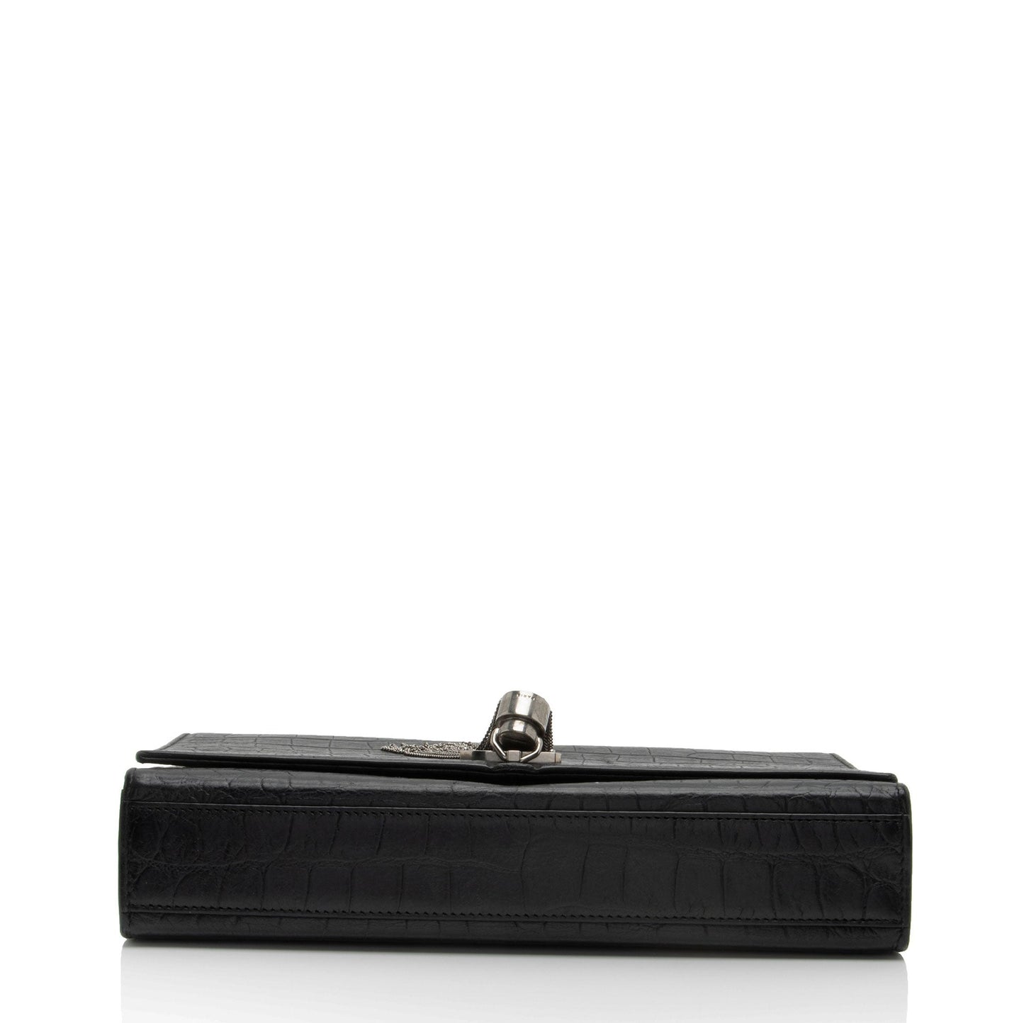 Saint Laurent Croc Embossed Leather Monogram Kate Tassel Medium Shoulder Bag a5zPJw
