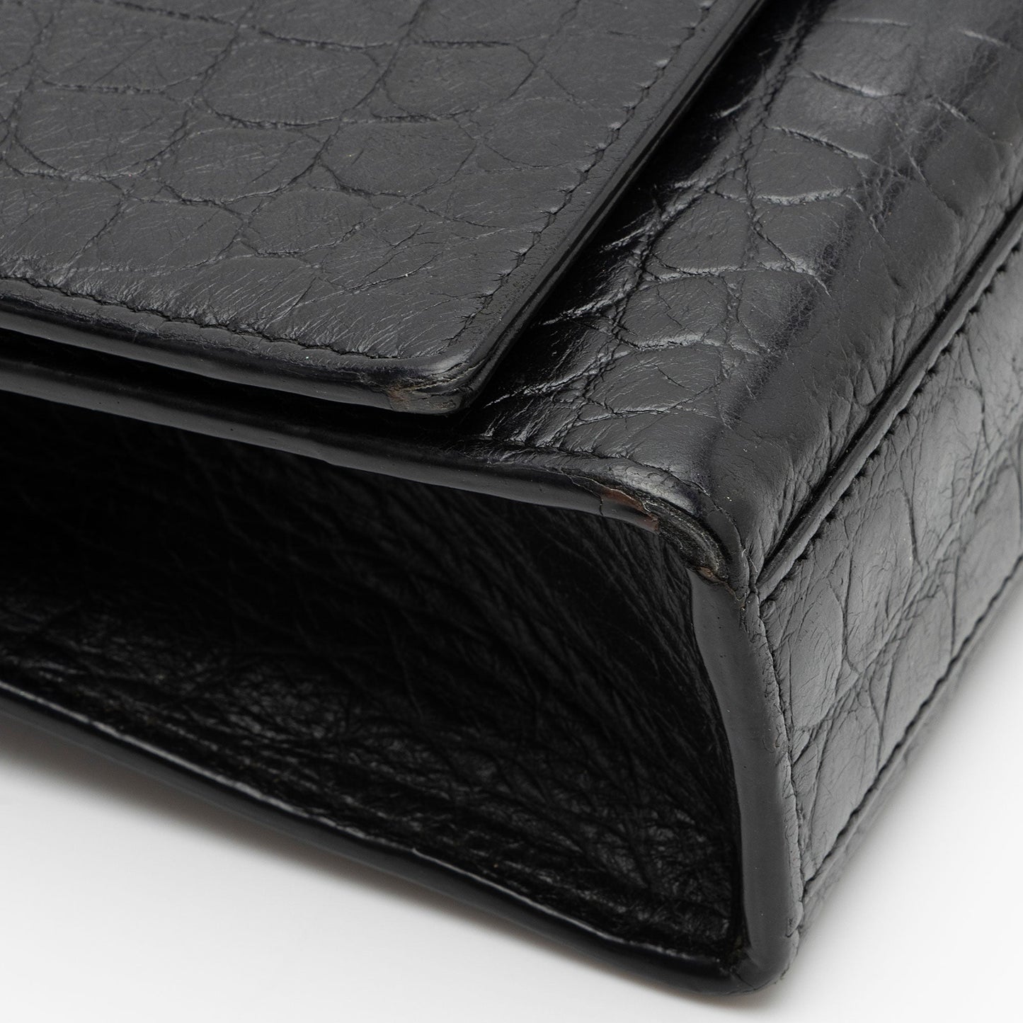 Saint Laurent Croc Embossed Leather Monogram Kate Tassel Medium Shoulder Bag a5zPJw