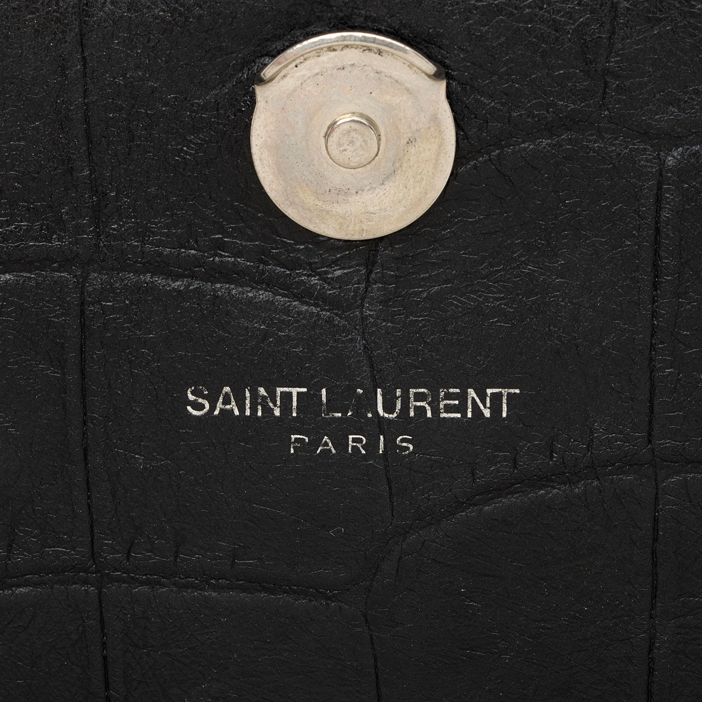 Saint Laurent Croc Embossed Leather Monogram Kate Tassel Medium Shoulder Bag a5zPJw