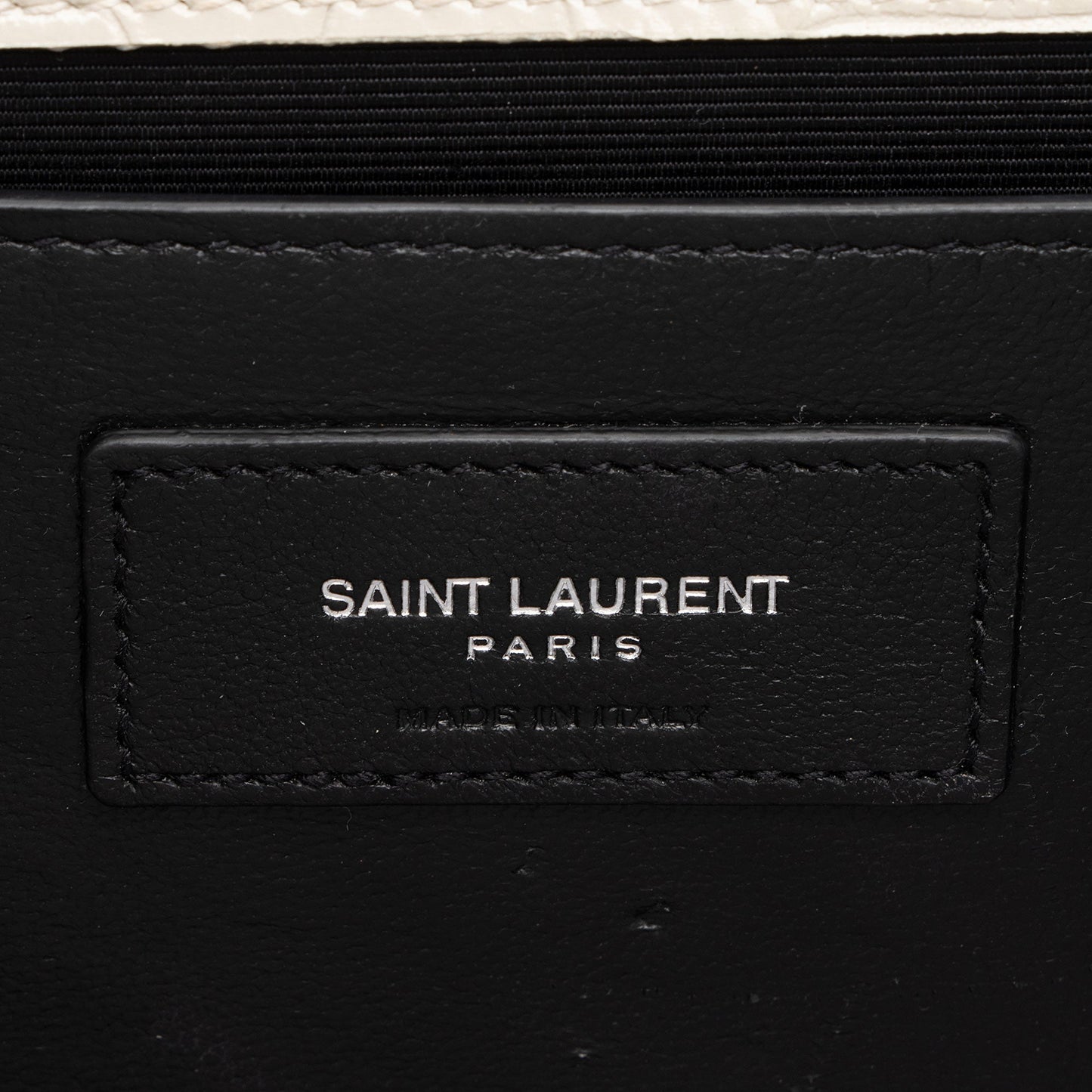 Saint Laurent Croc Embossed Leather Monogram Kate Tassel Medium Shoulder Bag 38szZN