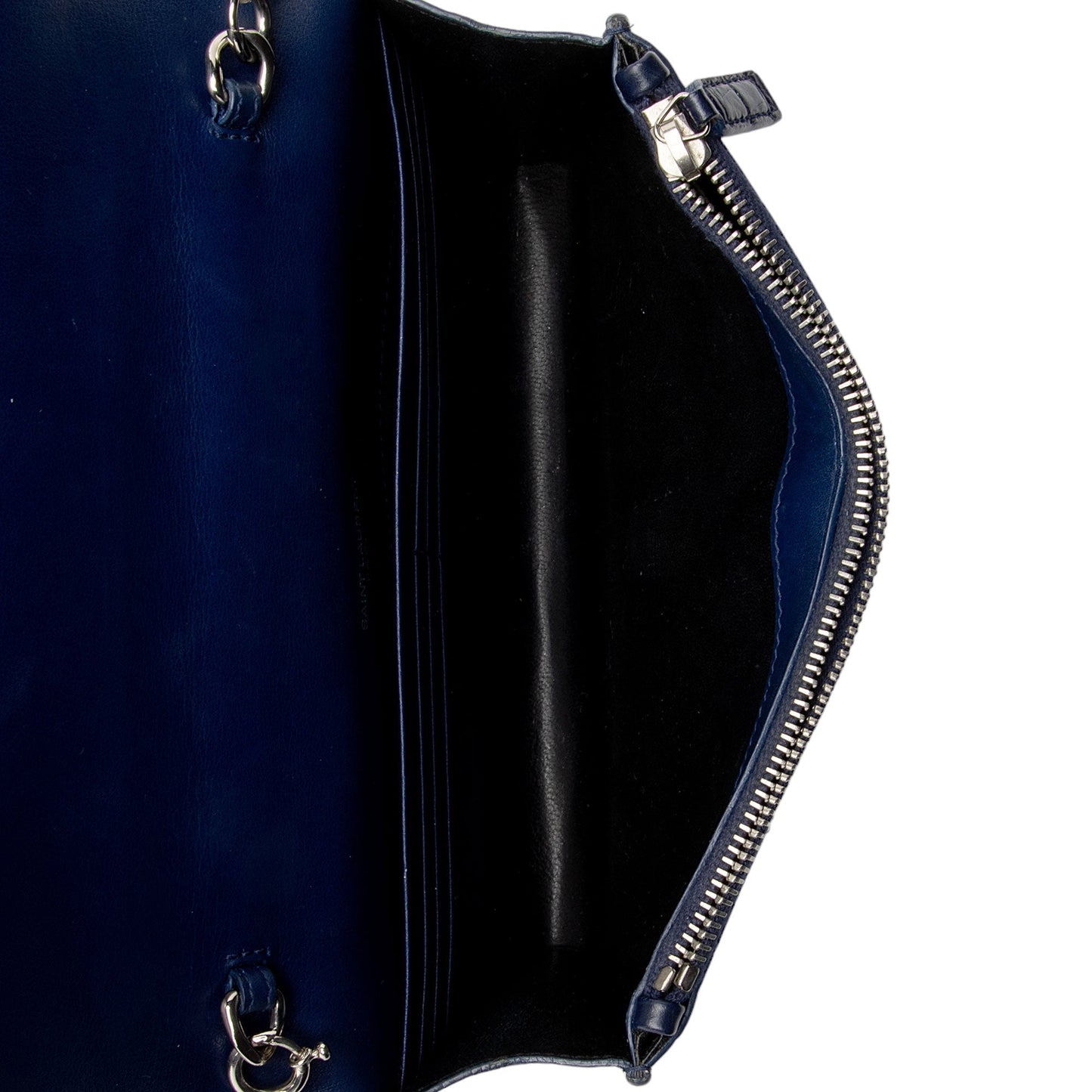 Saint Laurent Croc Embossed Leather Monogram Kate Tassel Small Shoulder Bag lTeWCR