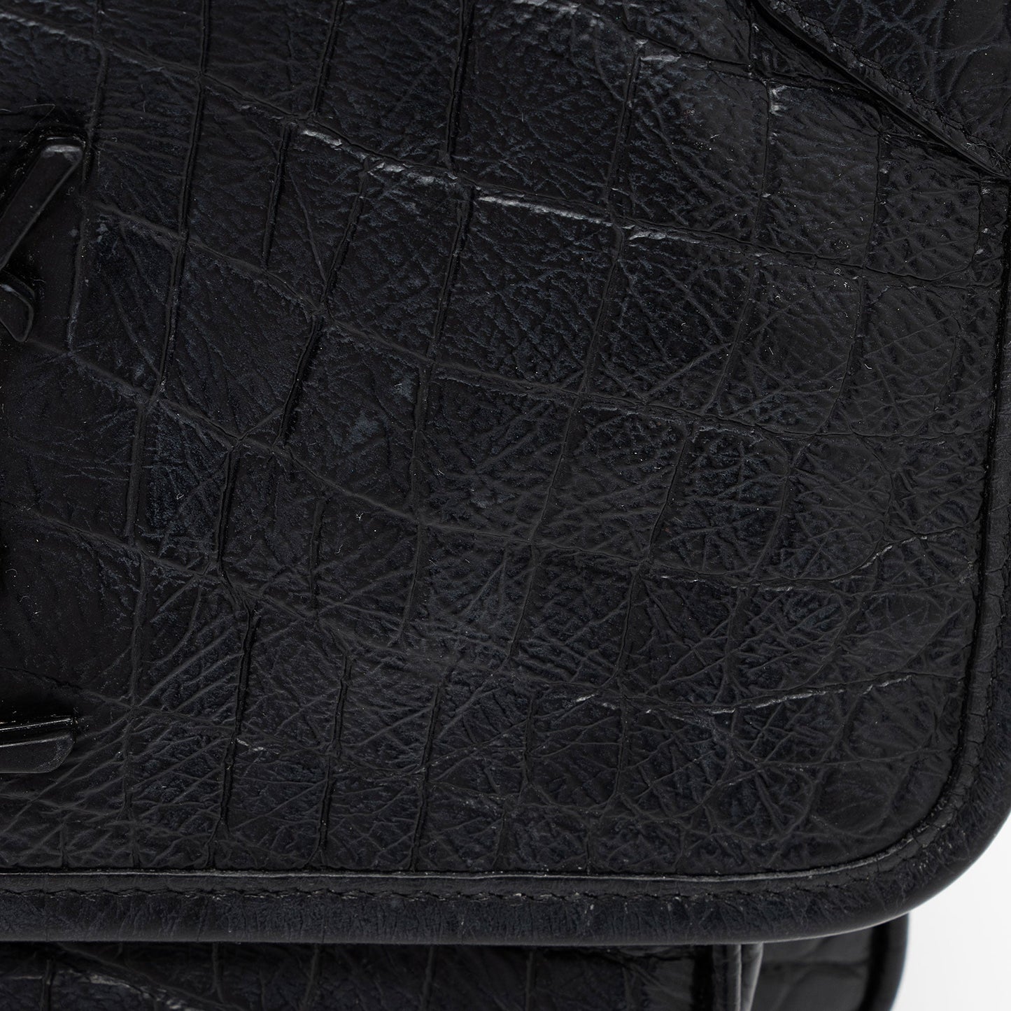 Saint Laurent Croc Embossed Leather Monogram Niki Baby Shoulder Bag NVfs5q