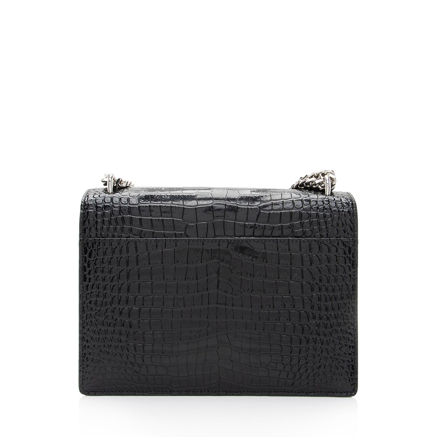 Saint Laurent Croc Embossed Leather Monogram Sunset Medium Shoulder Bag LCdXkt