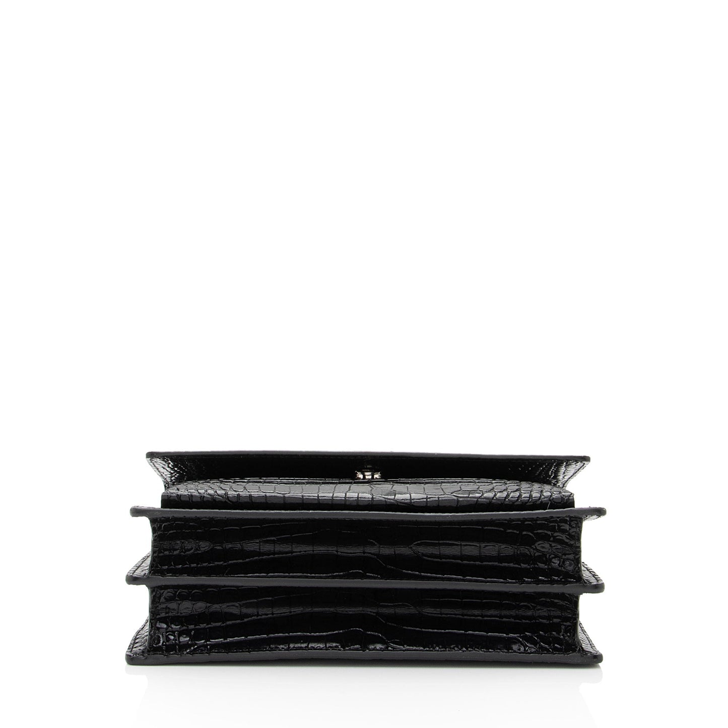 Saint Laurent Croc Embossed Leather Monogram Sunset Medium Shoulder Bag LCdXkt