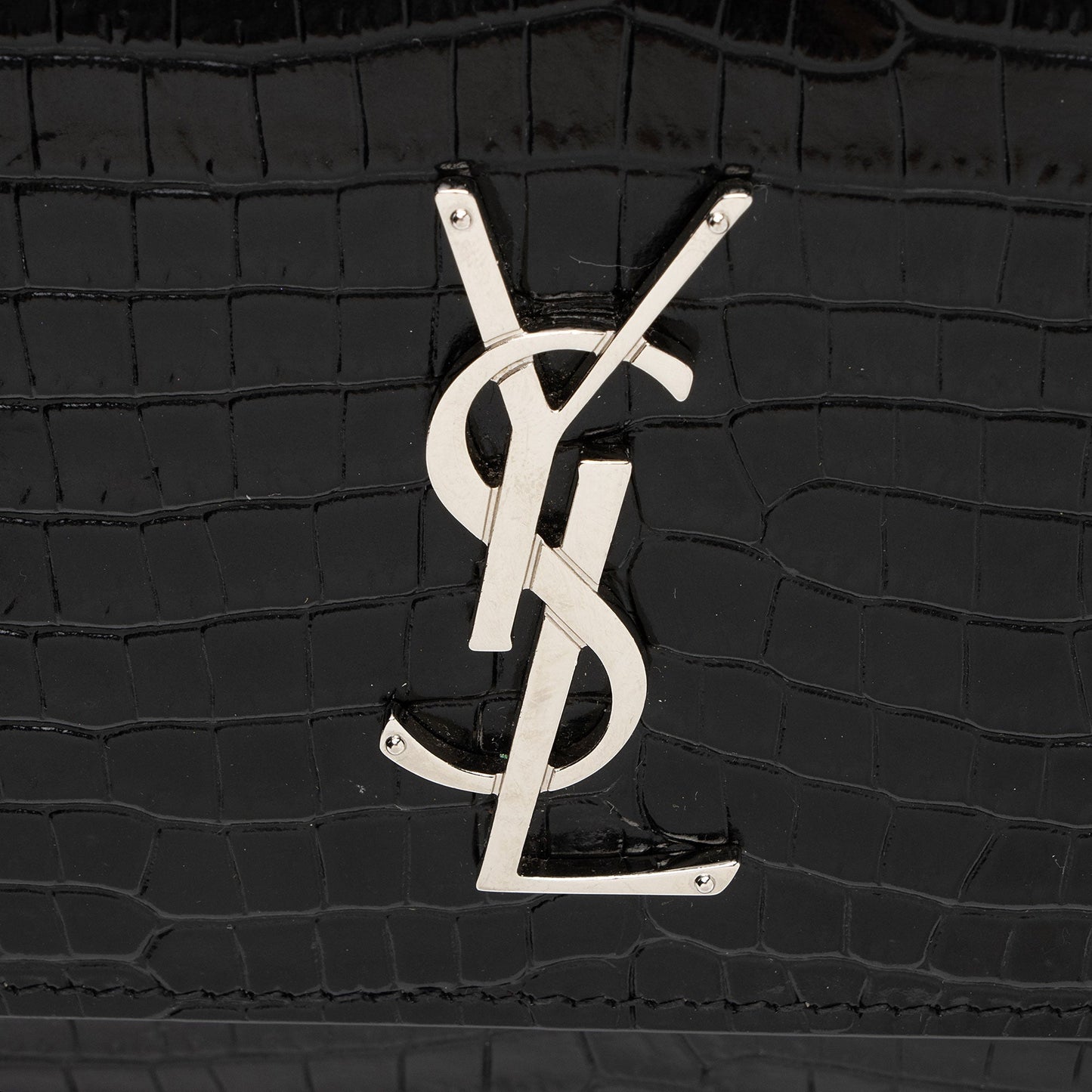 Saint Laurent Croc Embossed Leather Monogram Sunset Medium Shoulder Bag LCdXkt
