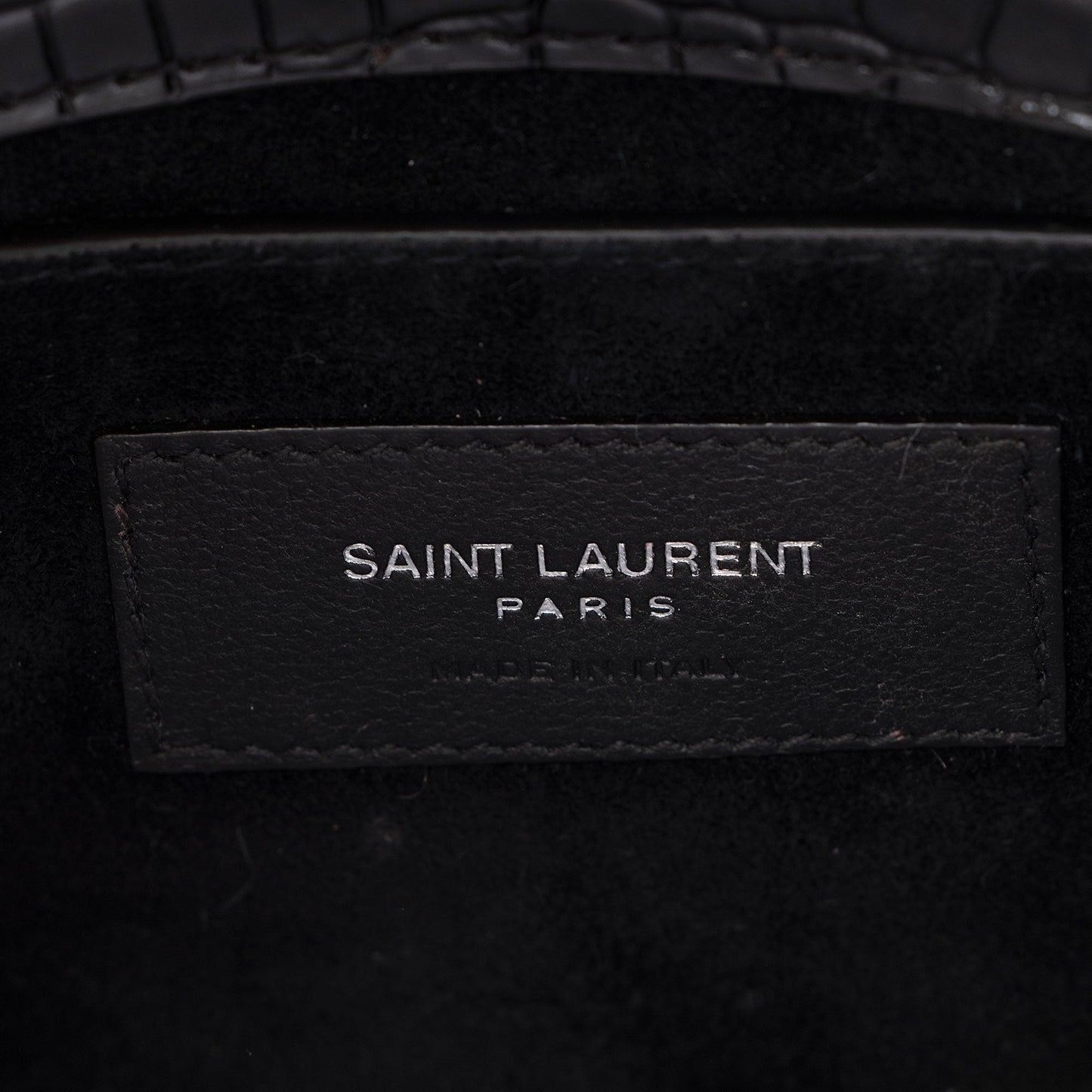 Saint Laurent Croc Embossed Leather Monogram Sunset Medium Shoulder Bag LCdXkt