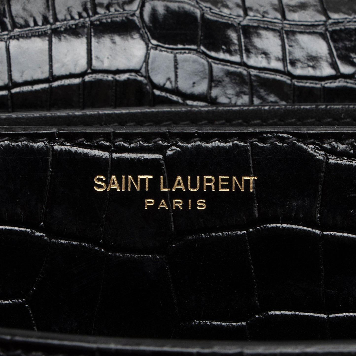 Saint Laurent Croc Embossed Leather Monogram Sunset Medium Shoulder Bag otiVDf