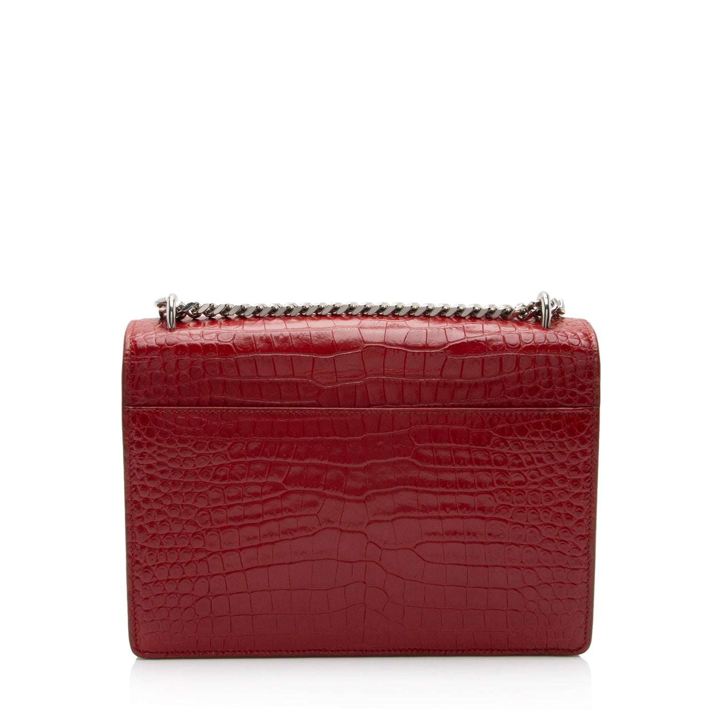 Saint Laurent Croc Embossed Leather Monogram Sunset Medium Shoulder Bag T5kq37