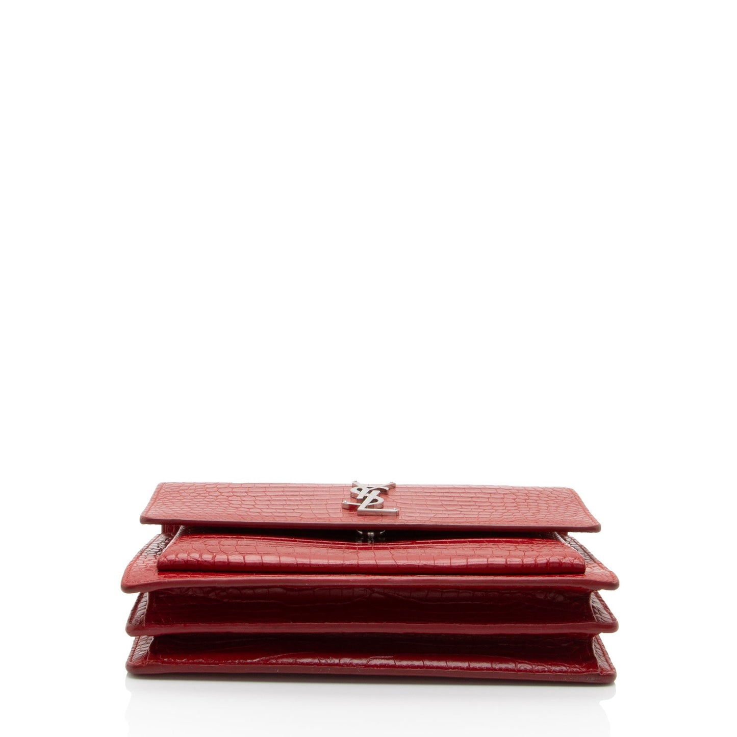 Saint Laurent Croc Embossed Leather Monogram Sunset Medium Shoulder Bag T5kq37