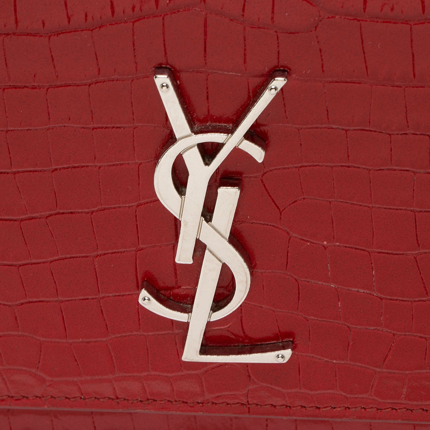 Saint Laurent Croc Embossed Leather Monogram Sunset Medium Shoulder Bag T5kq37