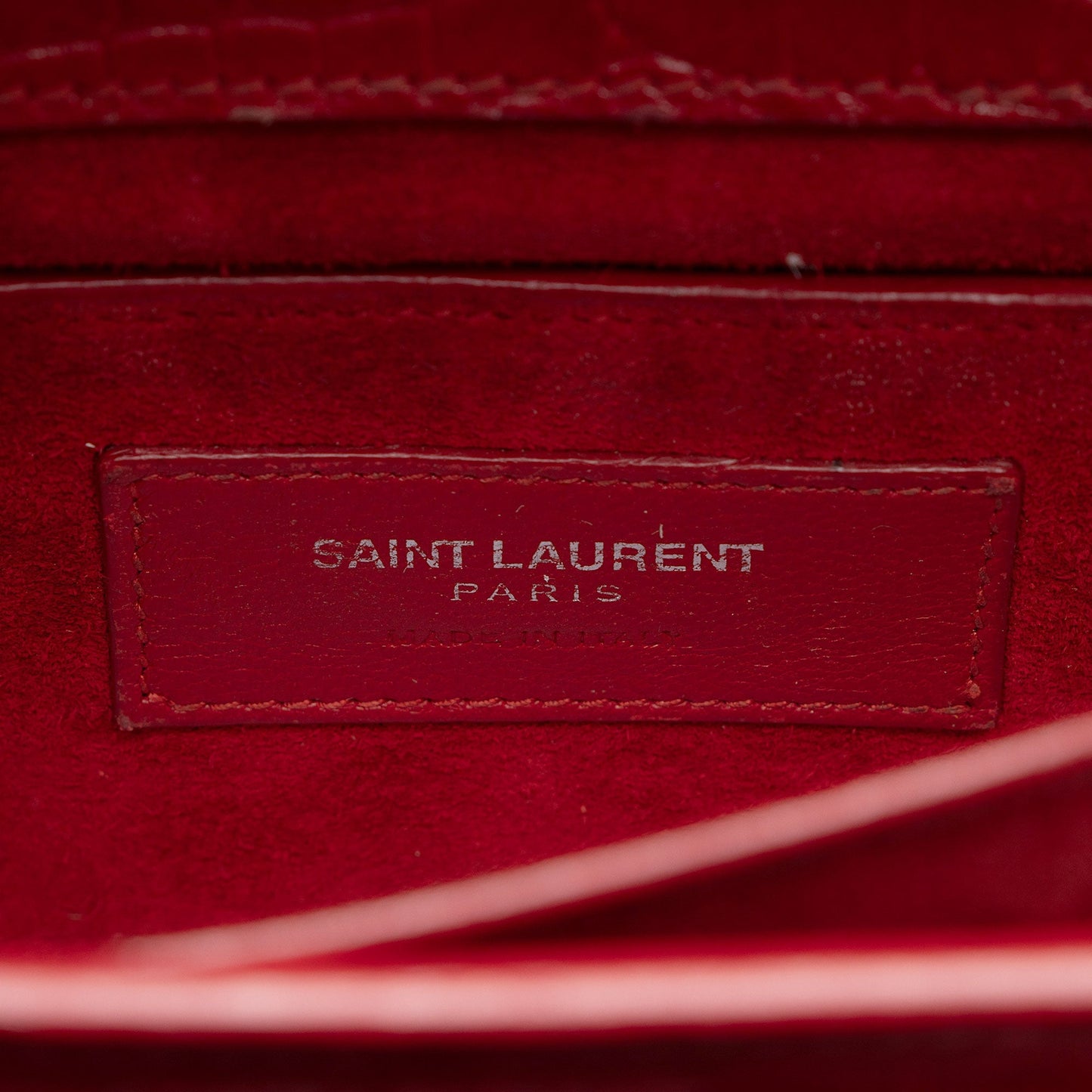 Saint Laurent Croc Embossed Leather Monogram Sunset Medium Shoulder Bag T5kq37
