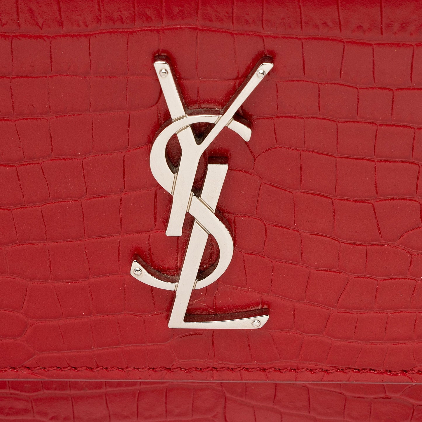 Saint Laurent Croc Embossed Leather Monogram Sunset Medium Shoulder Bag jVwFV7