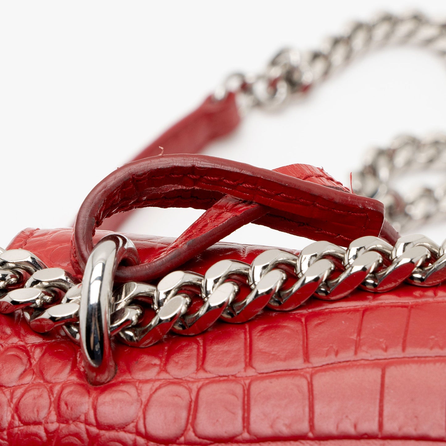 Saint Laurent Croc Embossed Leather Monogram Sunset Medium Shoulder Bag jVwFV7
