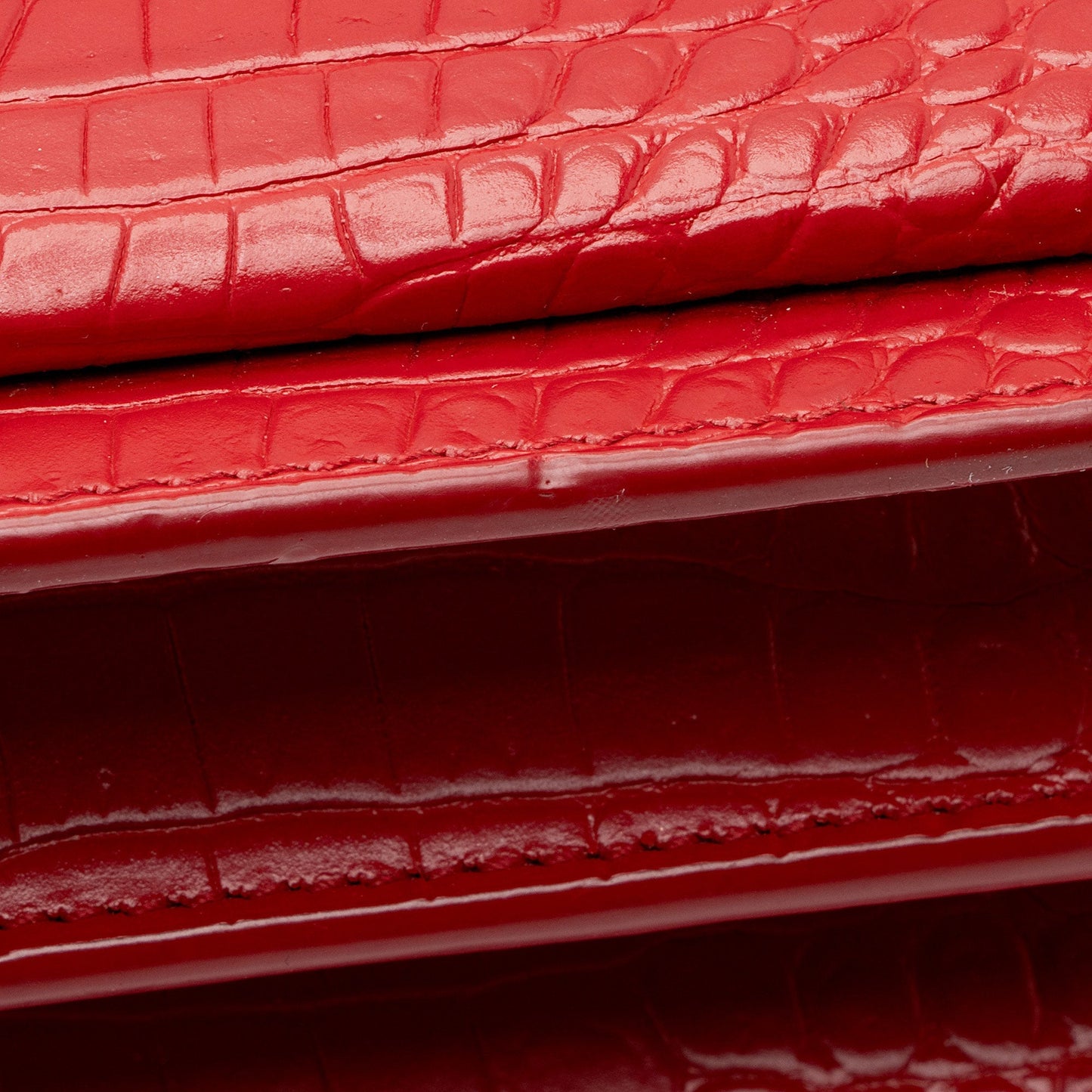 Saint Laurent Croc Embossed Leather Monogram Sunset Medium Shoulder Bag jVwFV7