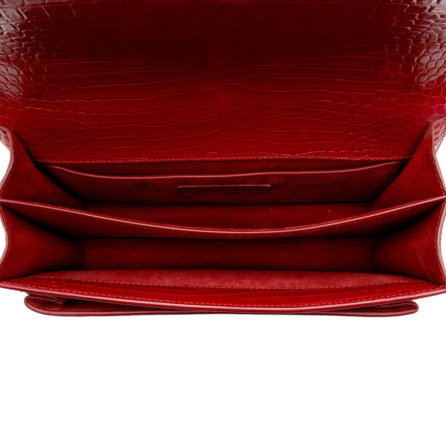 Saint Laurent Croc Embossed Leather Monogram Sunset Medium Shoulder Bag jVwFV7